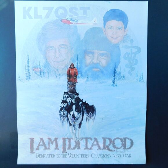 IDITAROD Poster, Jon Van Zyle 1987, Hand Signed Alaska Dog Sledding Art Vintage - Picture 1 of 16